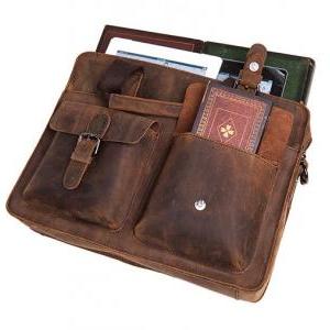 High Quality Genuine Cow Leather Bag In Coffee /..