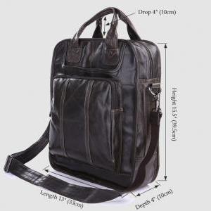 Genuine Leather Backpack In Black / Rugged Leather..