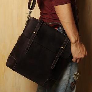 Rugged Genuine Leather Briefcase / Messenger Bag /..