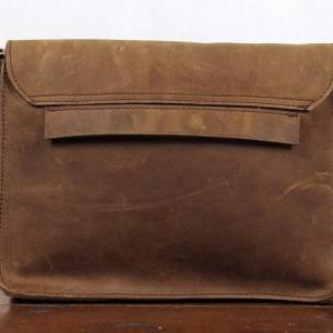 Retro Leather Bag - Briefcase - Messenger Bag -..