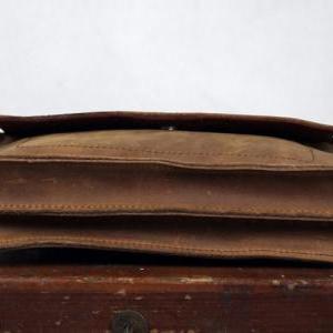 Retro Leather Bag - Briefcase - Messenger Bag -..