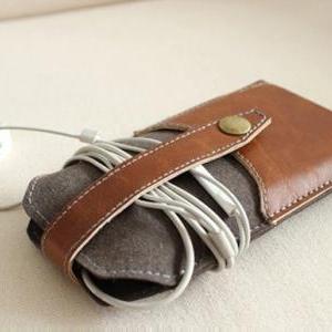 iPhone Leather Felt Wallet / Hand-S..