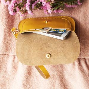 Handmade Leather wallet in Yellow /..