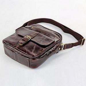 Genuine Leather Bag In Chocolate / Messenger /..