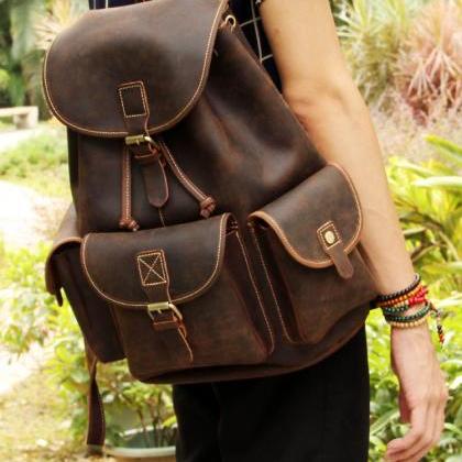 Leather Backpack / Bag / Briefcase / Backpack /..