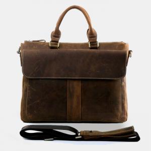 Genuine Leather Briefcase - Leather..
