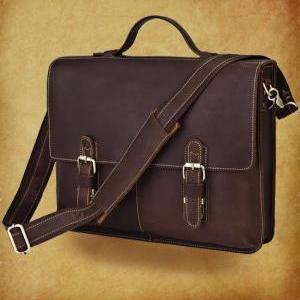 Genuine Leather Messenger bag - Lap..