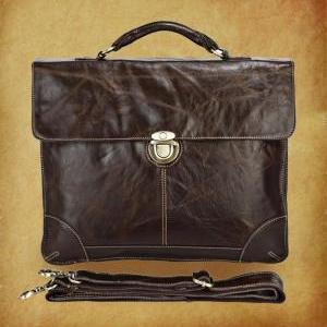 High Quality Genuine Leather Bag In Coffee /..