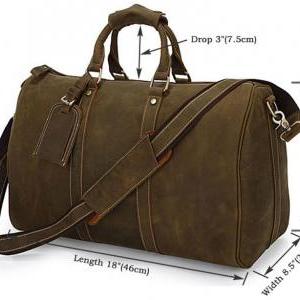 Large Travel Bag / Genuine Leather Briefcase / Men..