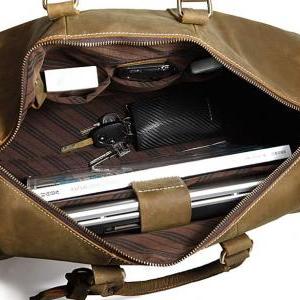 Large Travel Bag / Genuine Leather Briefcase / Men..