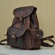 Genuine Leather Messenger / Briefcase / Backpack / Laptop / crossbody bag / Men's Bag in Brown--T038