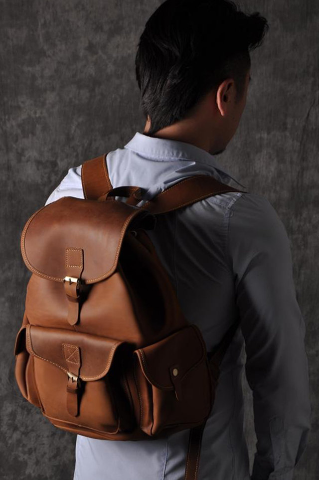 Genuine Leather Backpack-briefcase-messenger -leather Laptop-men Package--t038