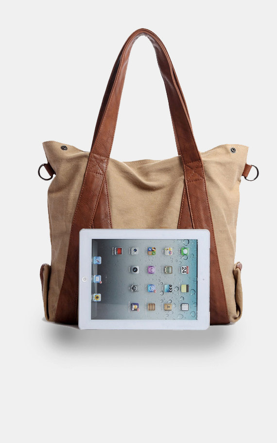 Large Canvas Tote Bags / Women Bag / Briefcase / Laptop / Women's Bag