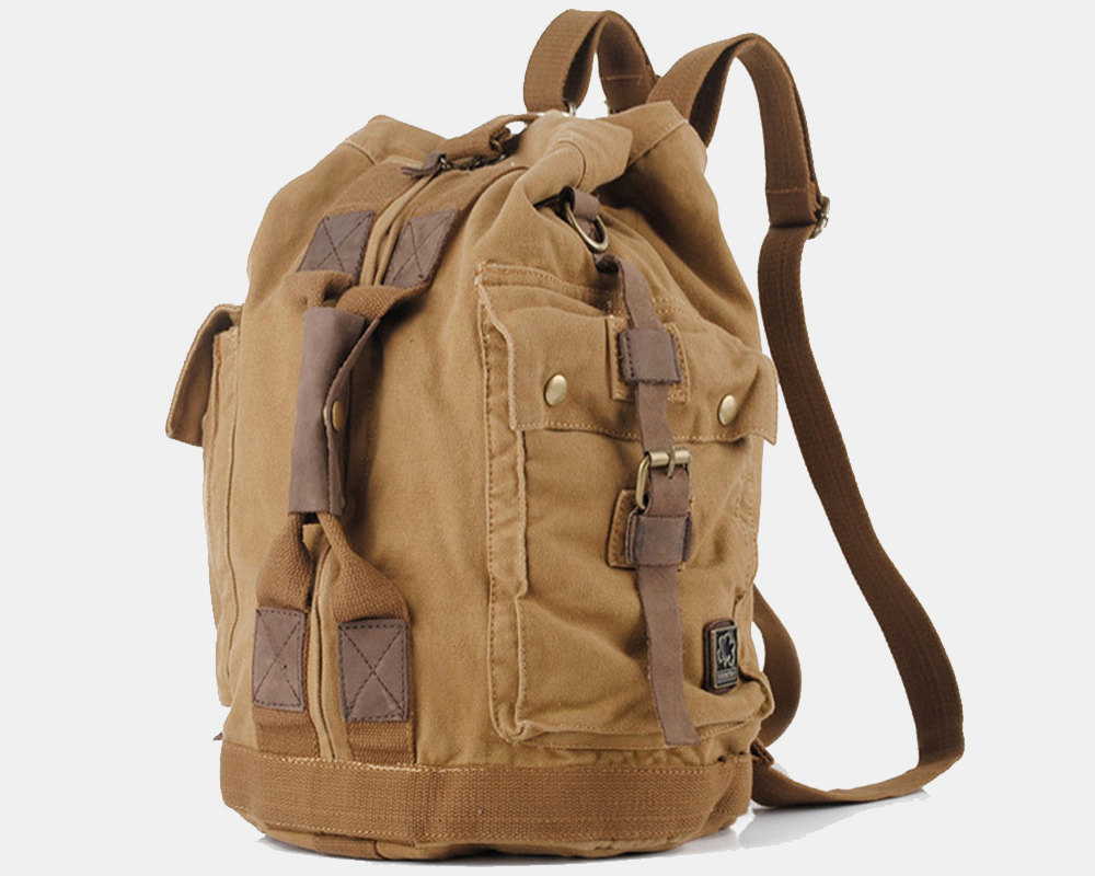 Canvas Bucket Bag / Backpack / canvas Bag / canvas Briefcase / Messenger bag / Laptop bag / school bag-Q5