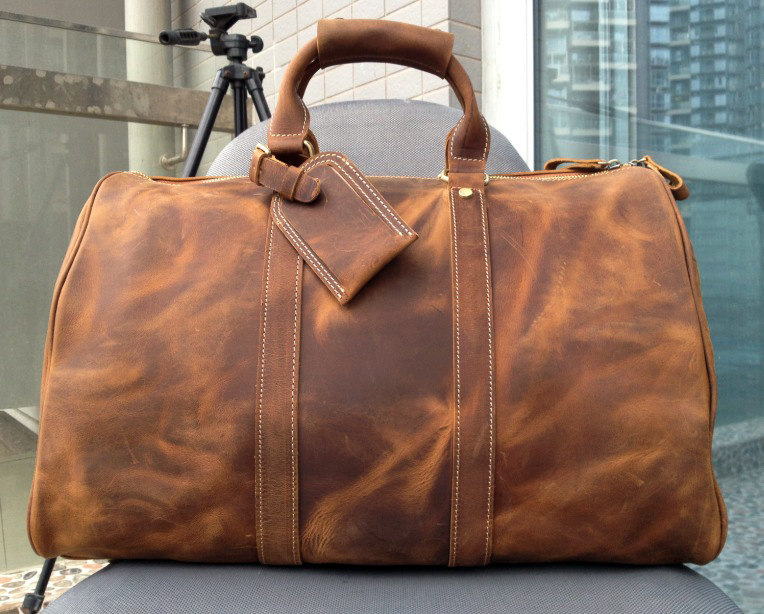 leather weekend bag mens