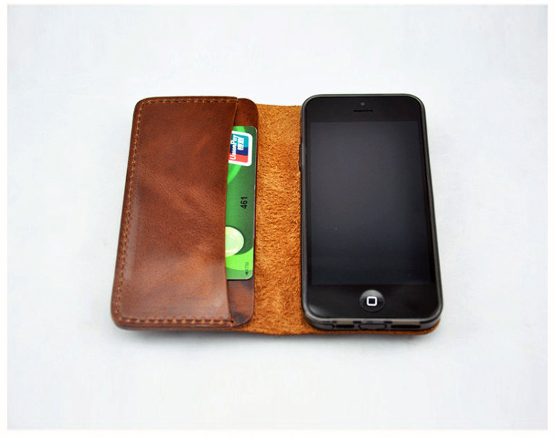 Leather Iphone Case / Iphone Wallet / Hand Bag / Wallet / Iphone Case / For He / Gift—t89