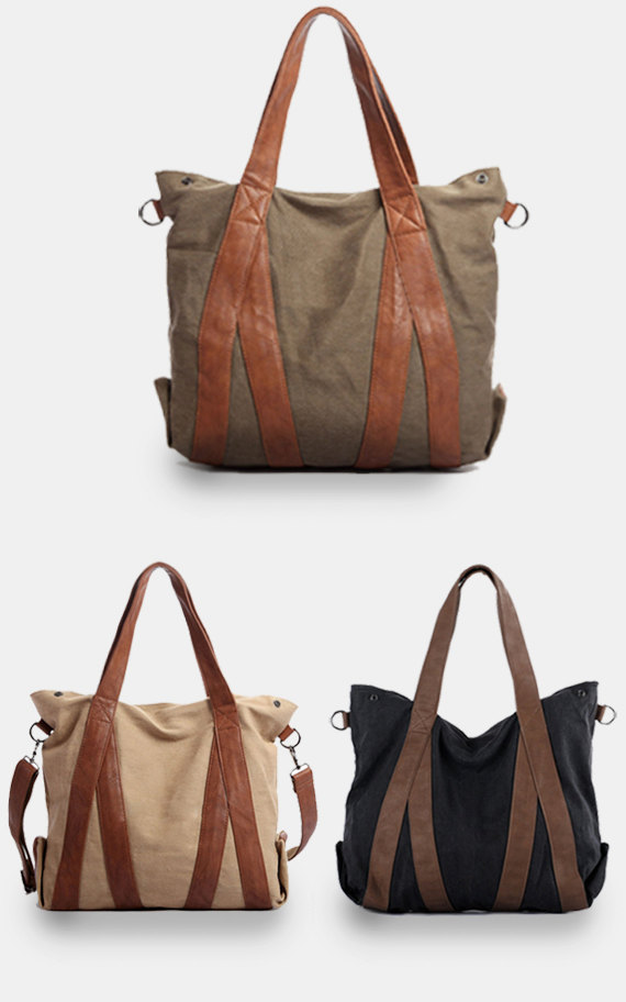 Canvas tote bag / Briefcase / Laptop / Women's bag / travel bag / shoulder bag--Q8