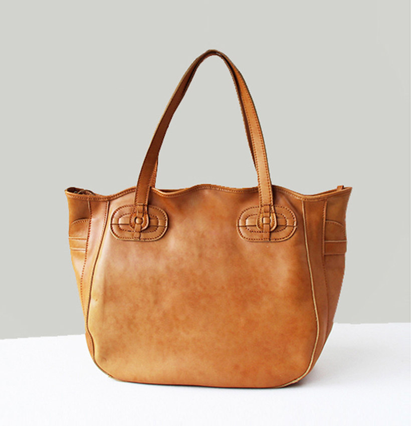 Handmade Women's Leather Bag / Leather Tote Bag / Lady Zipper / Top HandBag / Women's Gift--T76
