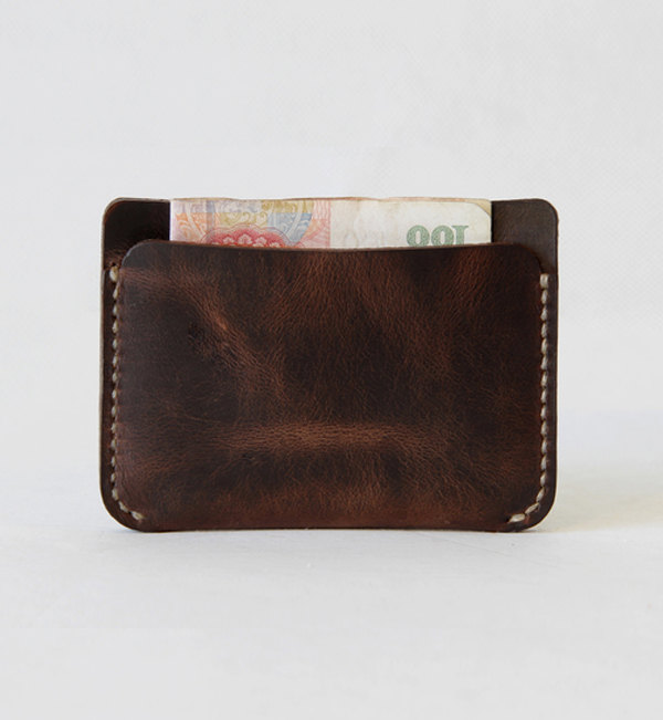 100% Genuine Leather Wallet / Slim Card Holder / Leather Card Case / Cash Card Holder—t6