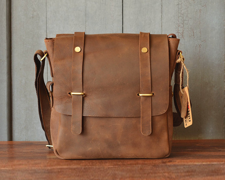 Leather Briefcase / Messenger Bag / Leather Laptop / Crossbody Bag ...