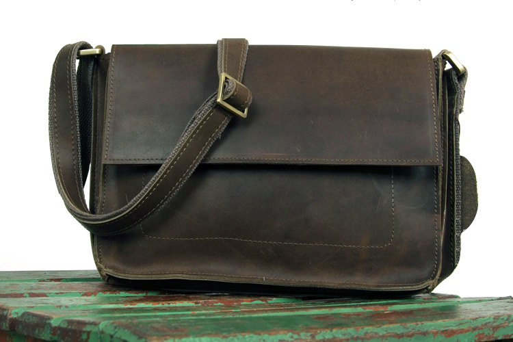 Retro Leather Bag - Briefcase - Messenger Bag - Leather Laptop - Crossbody Bag - School Bag - T4