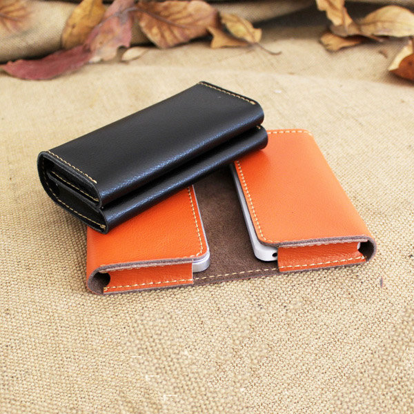 Handmade Genuine Leather Double Phone Wallet In Black / Men Wallet / Leather Wallet / Phone Wallet / Iphone4s 5 Wallet / Leather Case