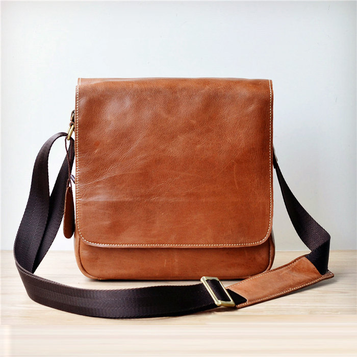 handmade Genuine leather shoulder bag-Recreation bag-Inclined shoulder bag-Retor bag-contracted bag-fashion bag-iPad bag-rugged package