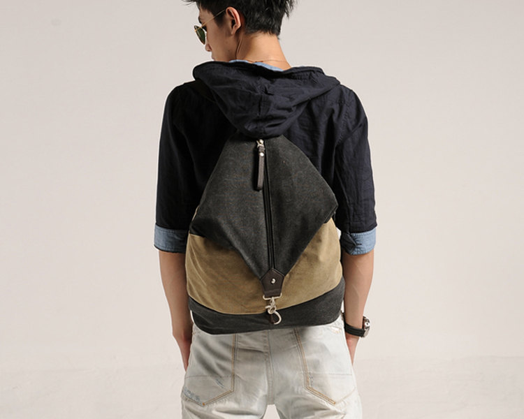 men's shoulder bag / Canvas Messenger Bag / Washed Canvas Bag / Big Bag ——T41