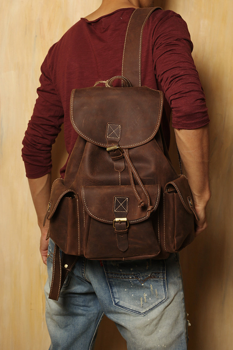 male leather backpack