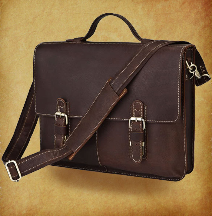 Genuine Leather Messenger bag - Laptop - Crossbody Bag - Rugged Leather Briefcase - Men's Bag --Y023