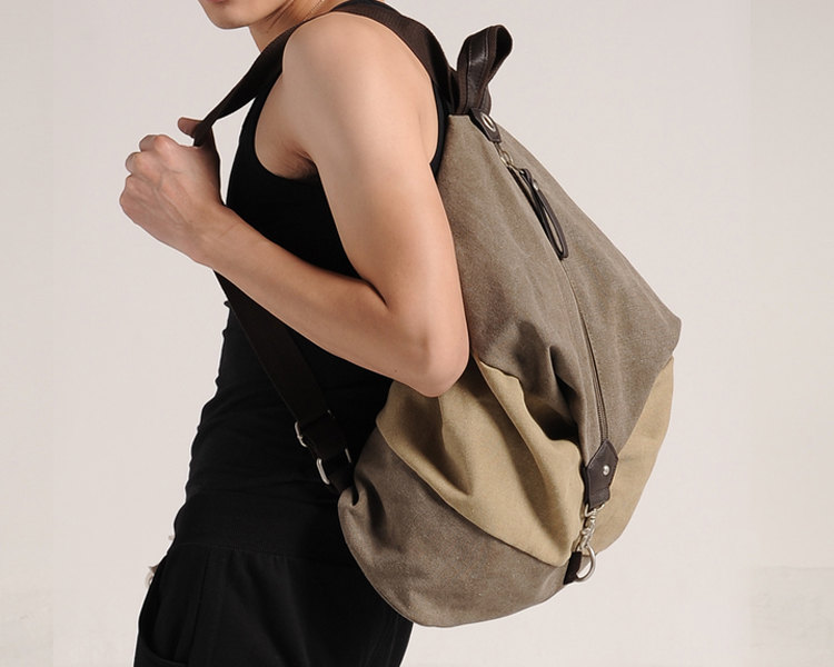 Leisure shoulder bag / Canvas Messenger Bag / Washed Canvas Bag / Big Bag ——T41