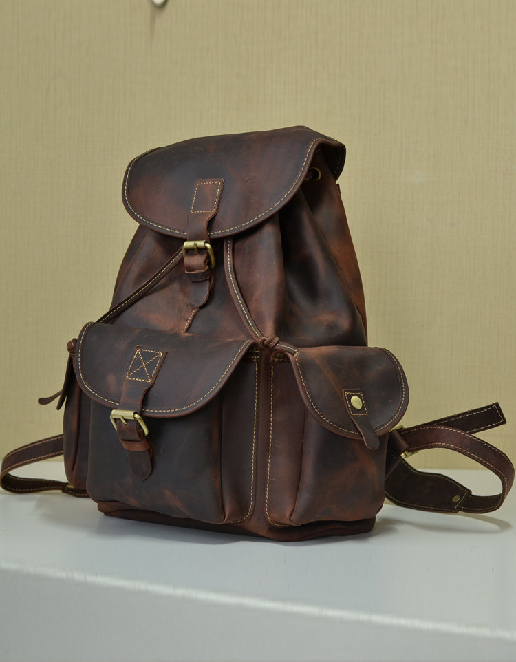 Genuine Leather Messenger / Briefcase / Backpack / Laptop / Crossbody Bag / Men's Bag In Brown--t038