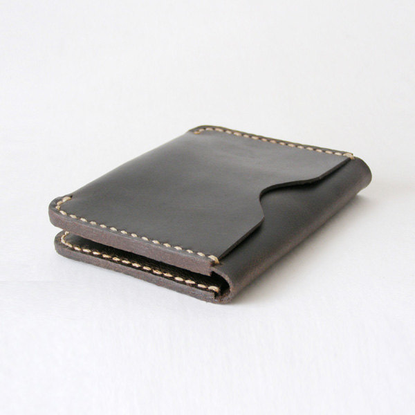 Slim Leather Wallet, Leather Card Case, Credit Card Holder, Mens Slim Wallet, Gift idea for him / Retro Brown