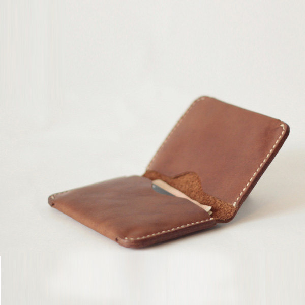 Slim Leather Wallet, Leather Card Case, Credit Card Holder, Mens Slim Wallet, Gift idea for him , Light Brown