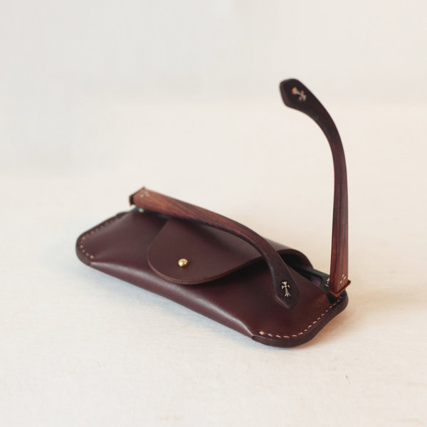 Brown CTM® Leather Eyeglass Holder and Case