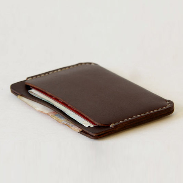 mens card sleeve wallet Leather Business Card Holder Wine main image 1