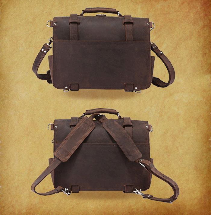 High Quality Genuine Crazy Horse Leather Bag/rugged Leather Briefcase