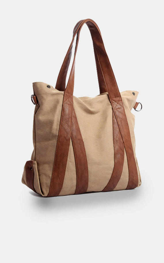 Gustave women fashion multipocket canvas shoulder bag casual hobo