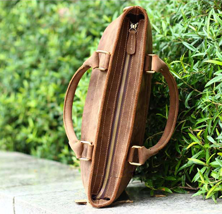 Handmade 100cowhide Leather Laptop Briefcase Leather Laptop