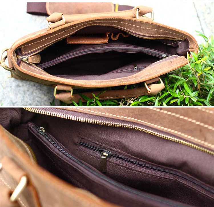 Handmade 100cowhide Leather Laptop Briefcase Leather Laptop