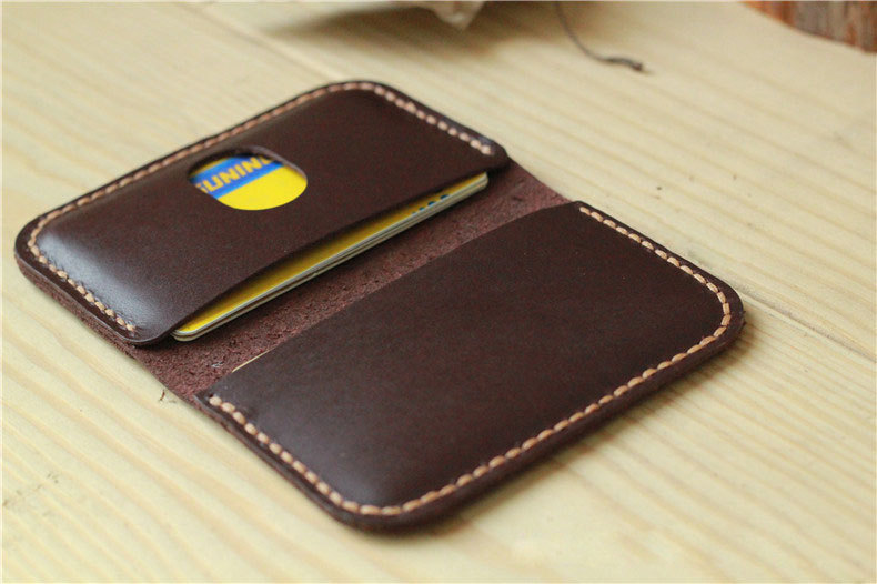 Handmade Leather Card Case / Slim Card Holder / Minimal Leather Wallet