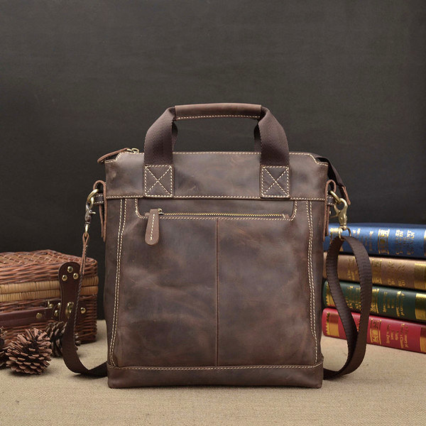 Rugged Genuine Men's Bag Messenger Bag Leather Briefcase Laptop